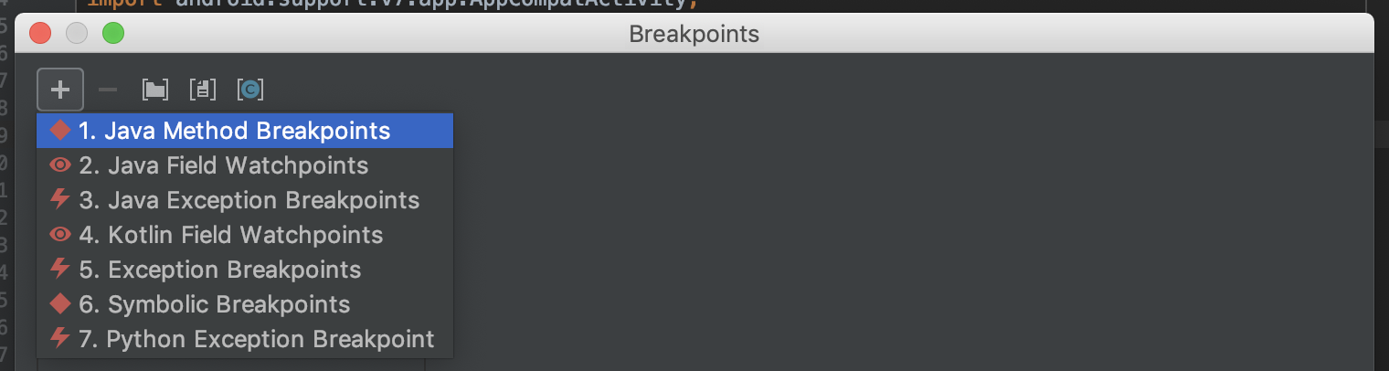 breakpoint popup
